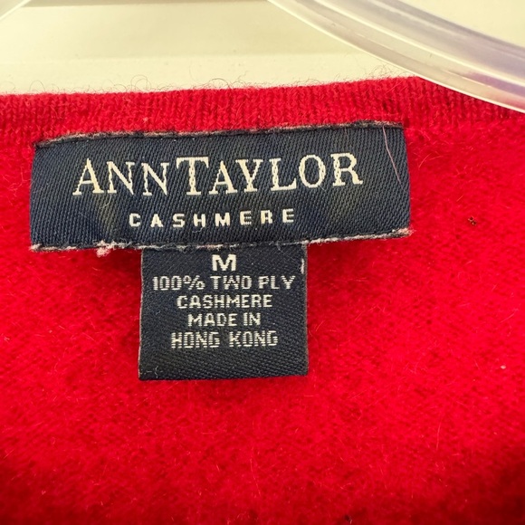 Ann Taylor Vintage Y2K 2 Ply Cashmere Sweater Shirt Sleeve Capsule Core M - Picture 3 of 7